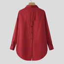 Celmia Women's Loose Fitting Long Sleeve Blouse With a Slit at the Back.