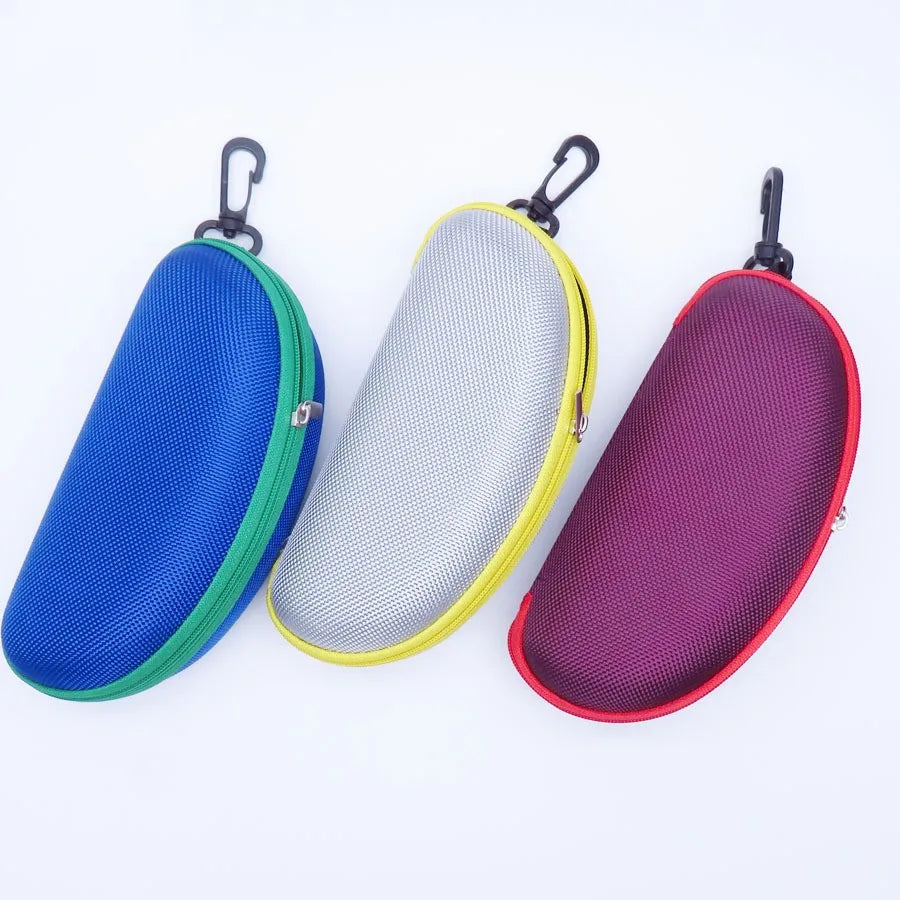 KLASSNUM Hard Eyeglass Protector Case With Zipper And Carabiner Hook