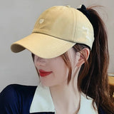 Sporty Ponytail Cap With Snapback