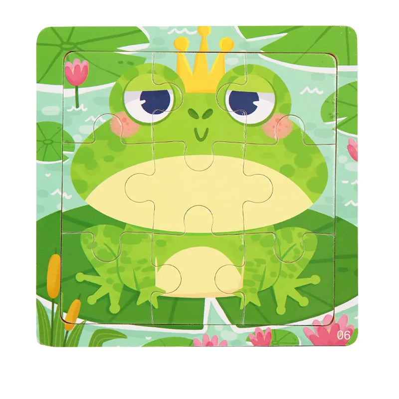 11x11cm Wooden 3d Cartoon Puzzle