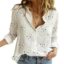 Women's Casual Long Sleeve Cotton Linen Blouse.