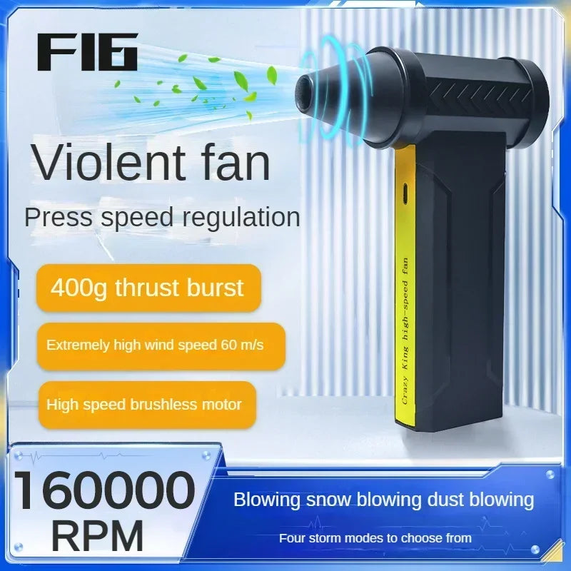 160000RPM Industrial Mini Turbo Jet Fan With 60M/S 10000MAH For Home Ducts