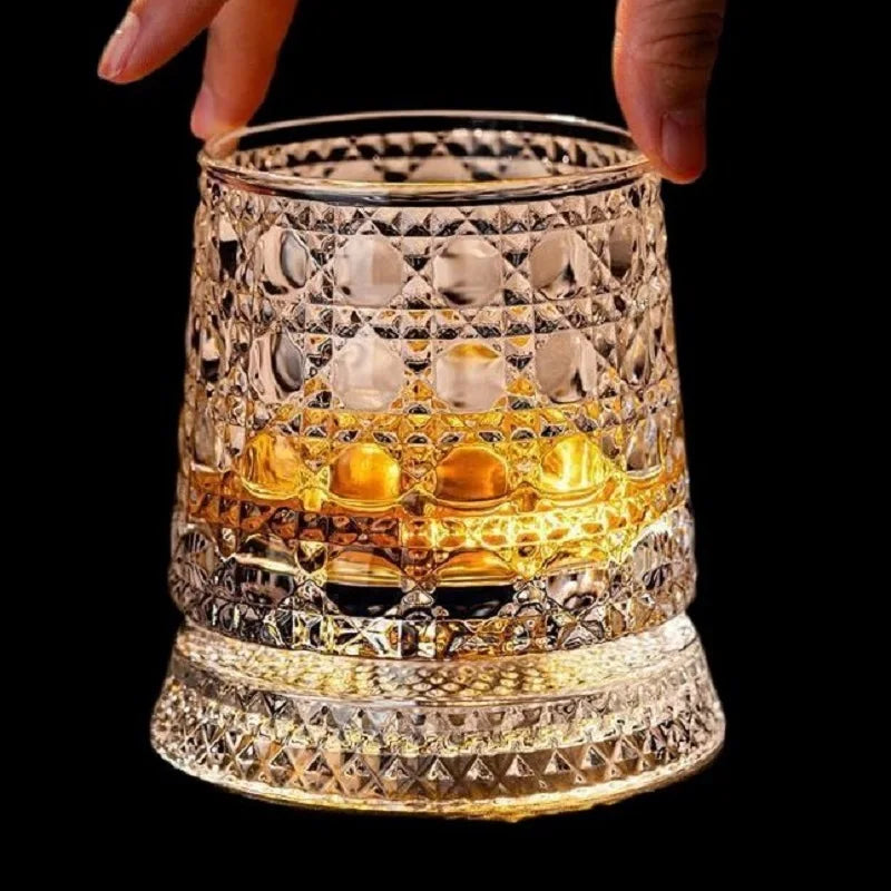 360 Degrees Rotating Crystal Whiskey Glass