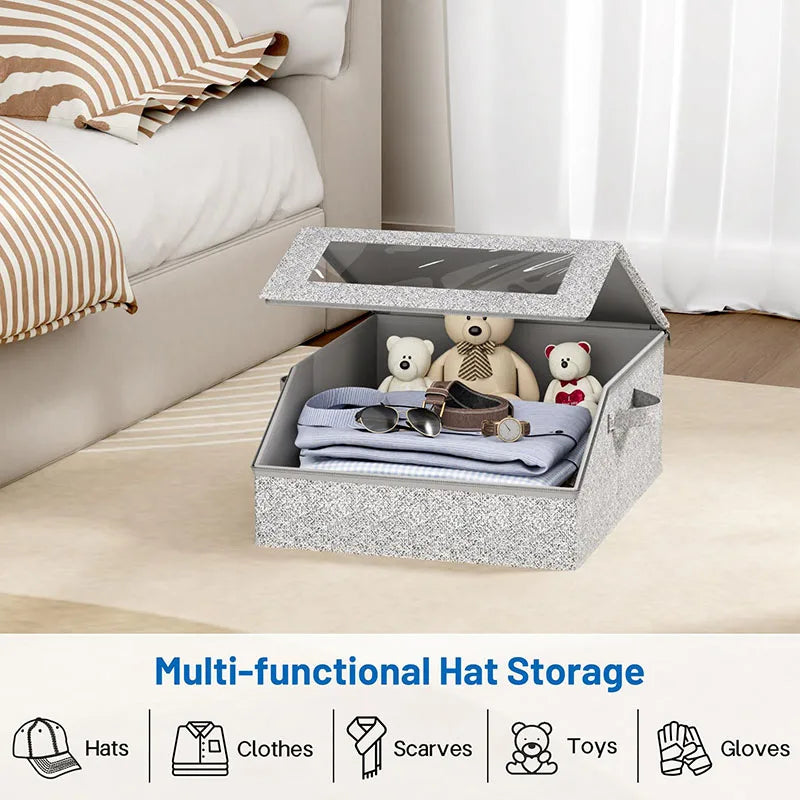 Dustproof Hat Organizer With Lid