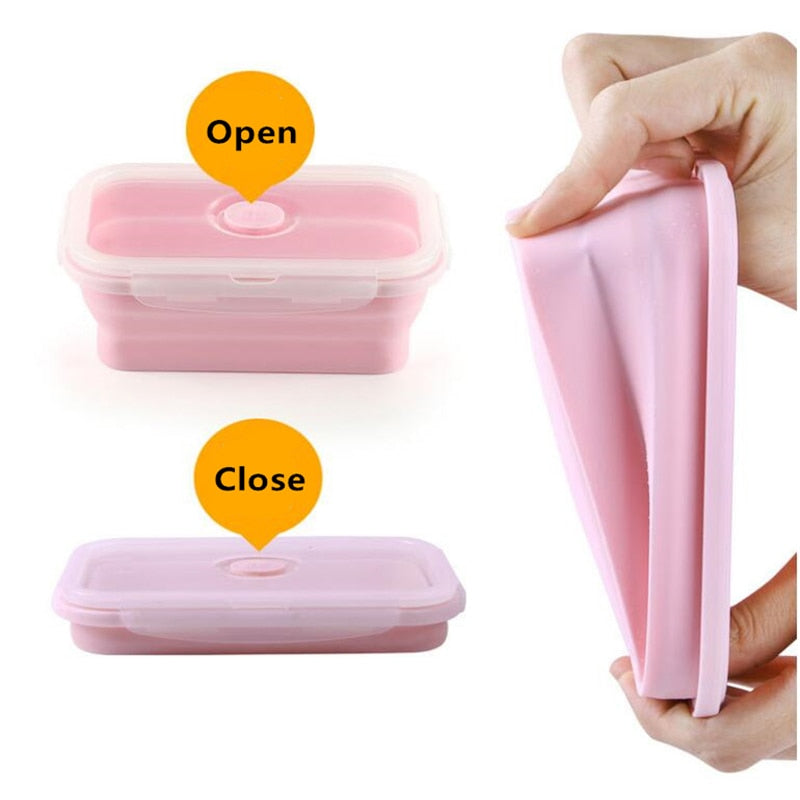 4 Pcs Collapsible Silicone Microwave Food Container.