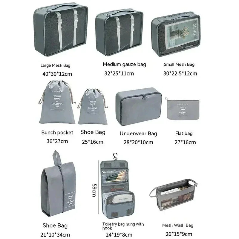 7 Pcs Travel Luggage Organizer Set With Shoe Bag