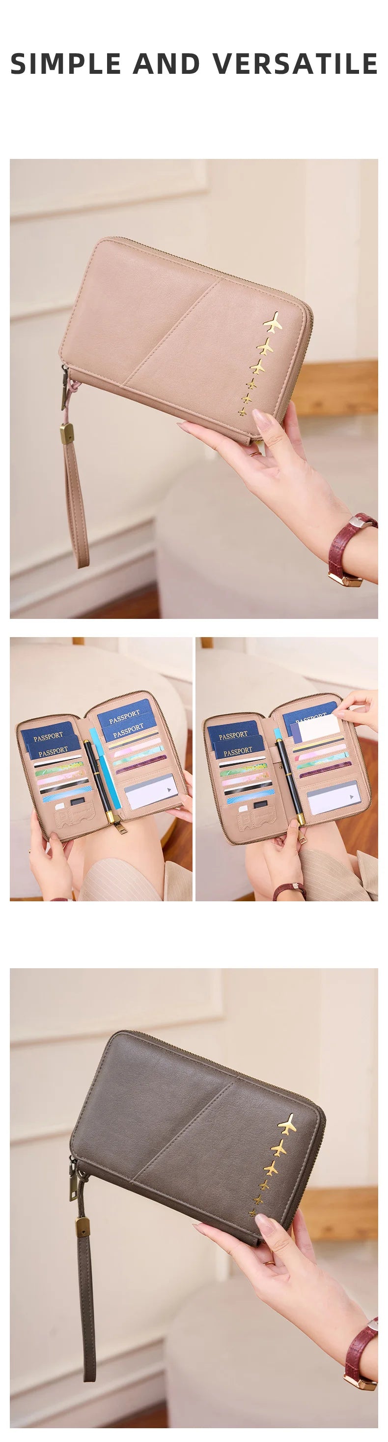 Women Or Men's RFID Multifunctional PU Leather Passport Wallet
