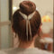 Pearl Or Rhinestone Ponytail Tassel Hair Clip.