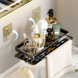 Metal Wall Mounted Bathroom/Kitchen Shelf With Adhesive Patch To Secure