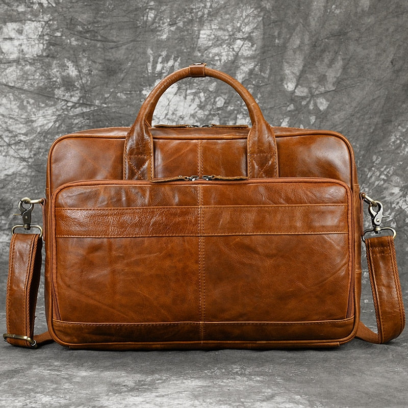 Genuine Leather Laptop Briefcase.