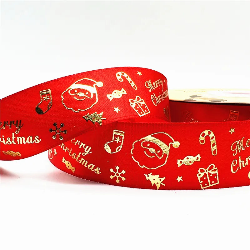 5yards Of 1inch(25mm) Christmas Polyester Ribbon.