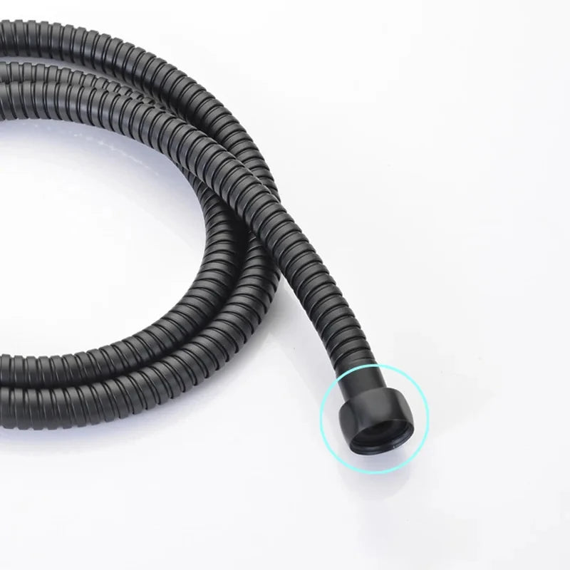 Black/Chrome Stainless Steel Flexible Shower Hose