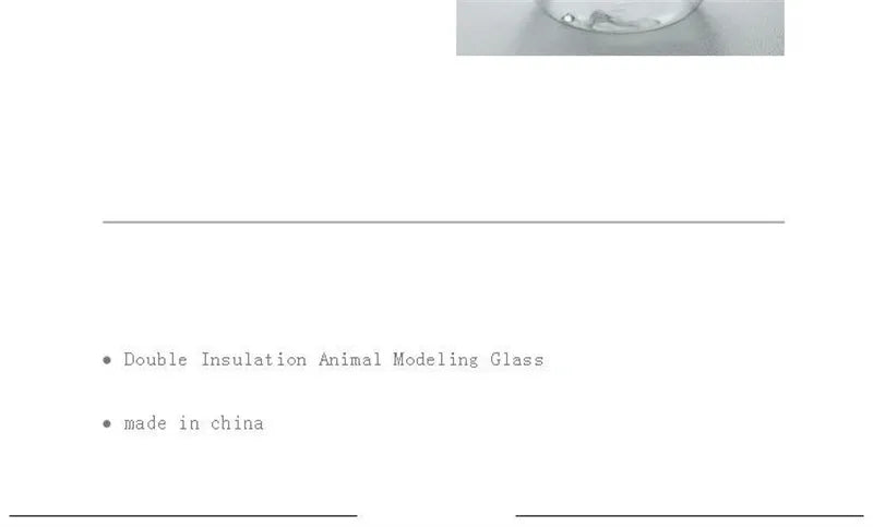 JUSTINLAU Creative Glass Double Wall Insulated Animal Mug