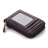 RFID unisex genuine leather business card holder or bank card holder. Secured closer with a zipper.