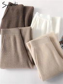 Syiwidii  Women's  Wool High Waist, Wide Leg Casual Pants