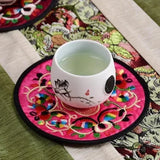 4PCS/set Embroidery Cloth Protective Coaster Mats