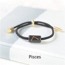 12 Constellation Zodiac Ceramics Engrave Bracelet For Women/Men.