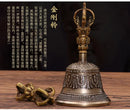 Nepal Brass Tibetan Handmade Vajra Bell and Pestle Set For Meditation