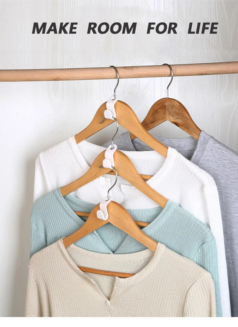 Multi-function Wardrobe Space-saving Plastic Hanger Hooks.