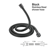 Black/Chrome Stainless Steel Flexible Shower Hose