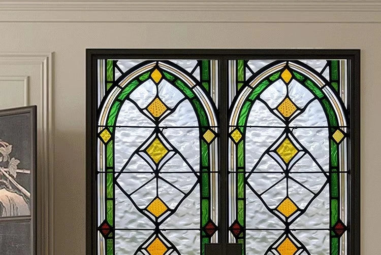 Electrostatic Vintage Stained Glass Window Sticker