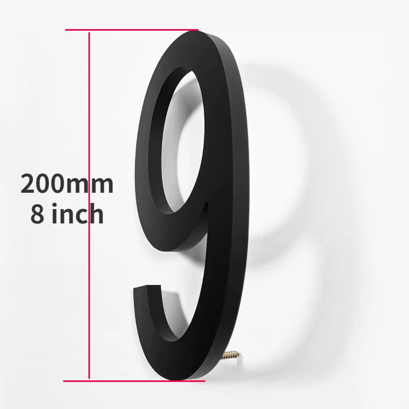 Outdoor  8 Inch Silver/Black 20cm Letters Or Numbers 0-9 For House Address