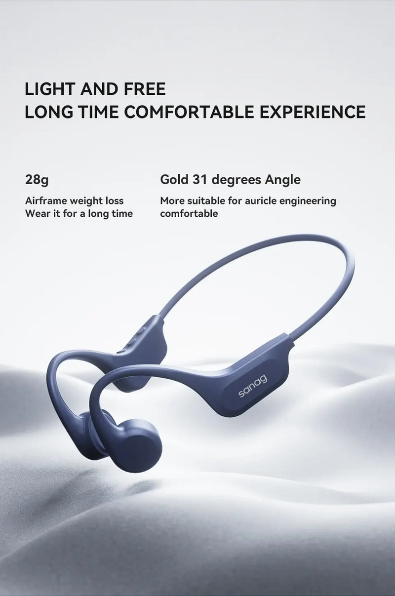 Sanag B60 Pro Bone Conduction Earphone, IPX8 Wireless Open Headset Bluetooth 5.3 Swimming 64GB MP3 Earbuds