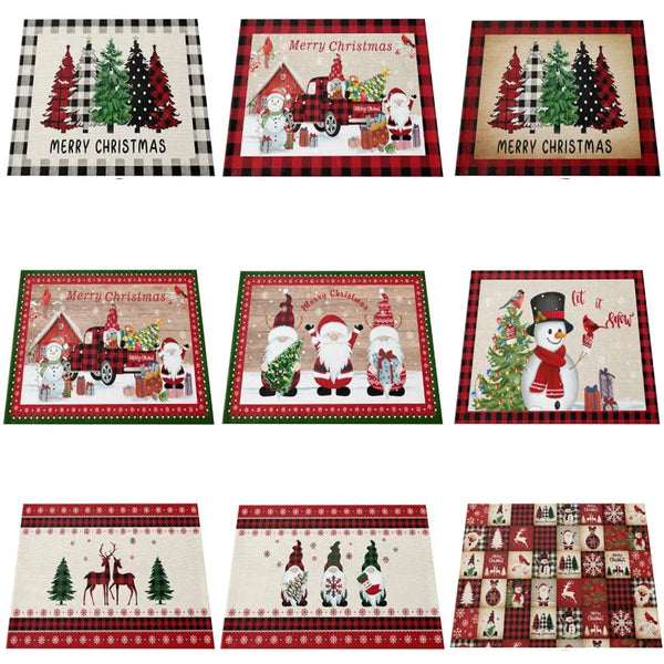 Christmas linen Table place mats