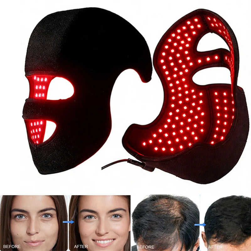 NEW 186 LED's Hat & Face Red Light Therapy For Hair Loss And Skin Rejuvenation