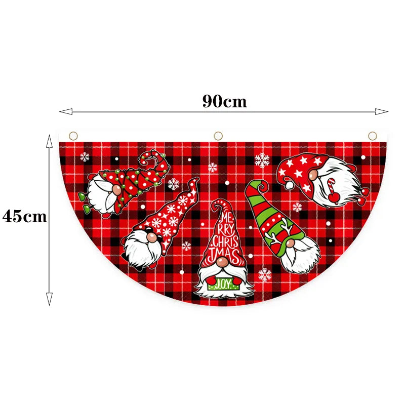 Outdoor Christmas Fan-shaped Flag Banner