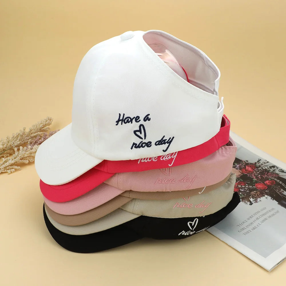 Sporty Ponytail Cap With Snapback