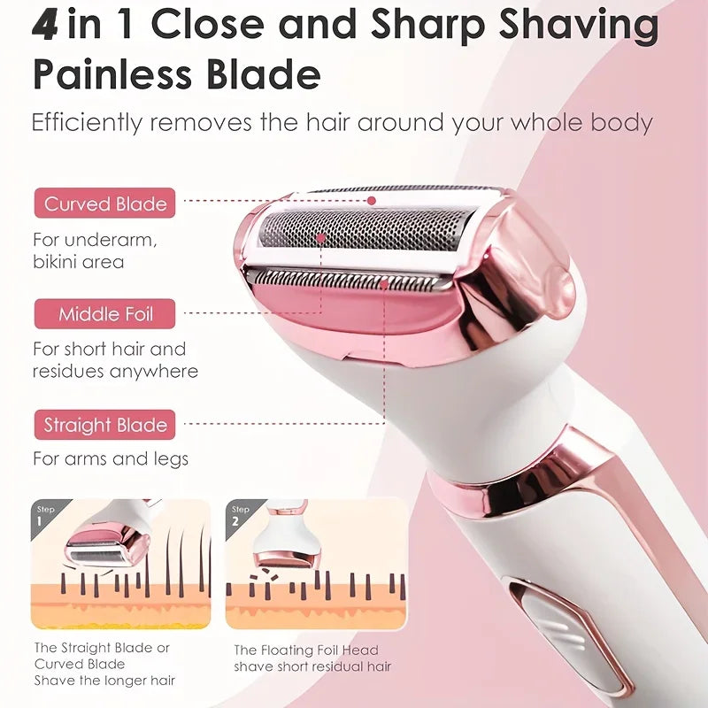 4-in-1 Ladies Multifunctional Electric USB Charging Hair Remover