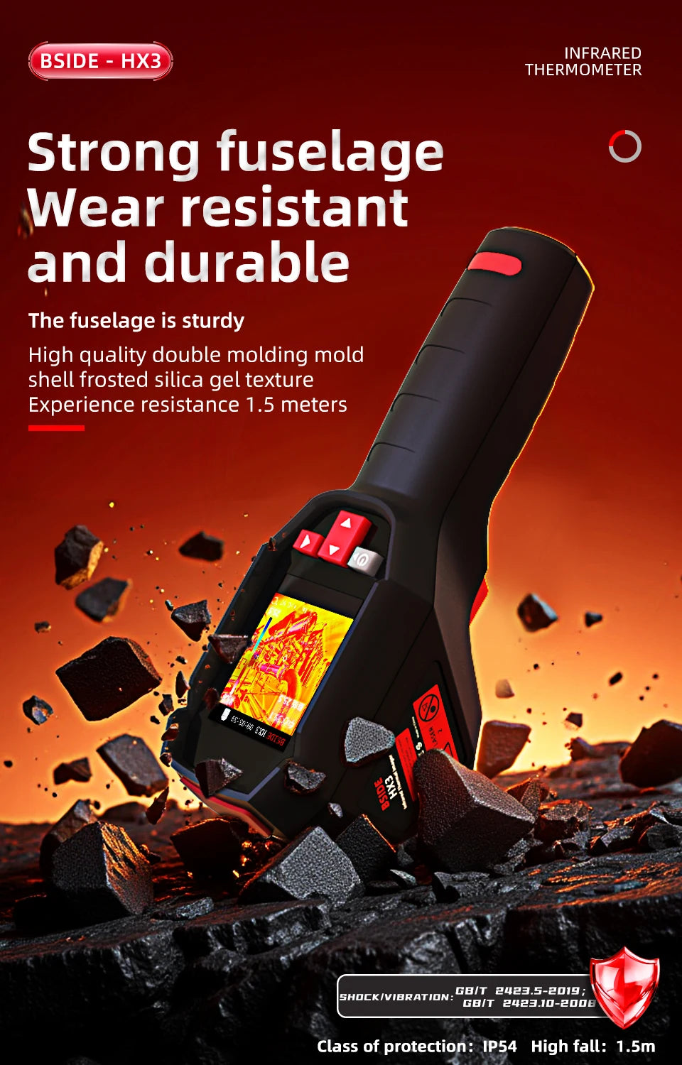 BSIDE Thermal Imager Camera HX1 Laser Thermographic HD Display For Circuit PCB Repair Pipeline Detection Medical Laser position