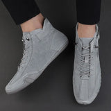 Men's Genuine Leather Light Lace-Up Ankle Boots