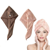 1PCS Microfiber Hair Towel With Button Fastener