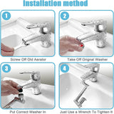 Metal 1440° Rotatable Extension 2 Mode Faucet Sprayer