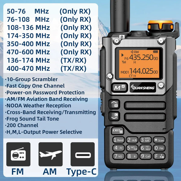 Quansheng UV K5 (8) Walkie Talkie Portable Am Fm Two Way Radio Commutator Station Amateur Ham Wireless Set Long Range Receiver