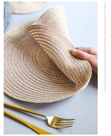 6pcs Round Woven Anti Slip Placemats Or Coasters