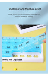 Portable 31 Days Medicine Box With Detachable Compartments