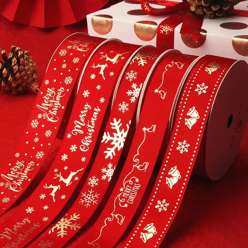 5yards Of 1inch(25mm) Christmas Polyester Ribbon.