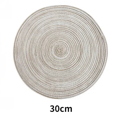 6pcs Round Woven Anti Slip Placemats Or Coasters