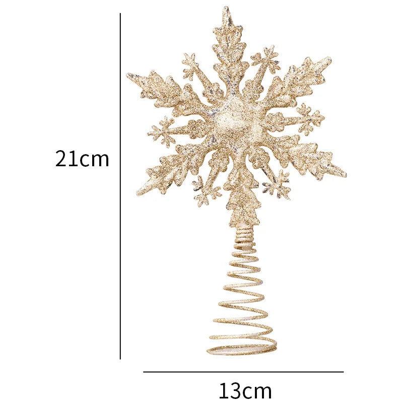 Plastic Five-pointed Star Snowflake Christmas Tree Top