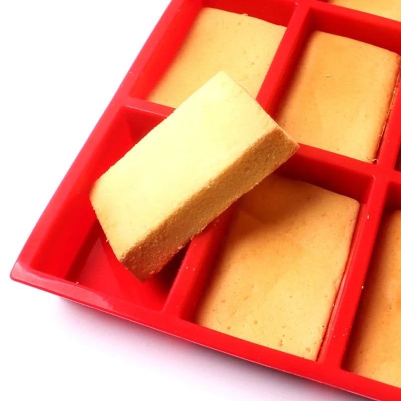 9-Cavity Silicone Non-Stick Lattice Cake Mold
