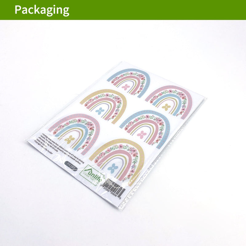 36 Pcs Rainbow Vinyl Decorative Wall Stickers.
