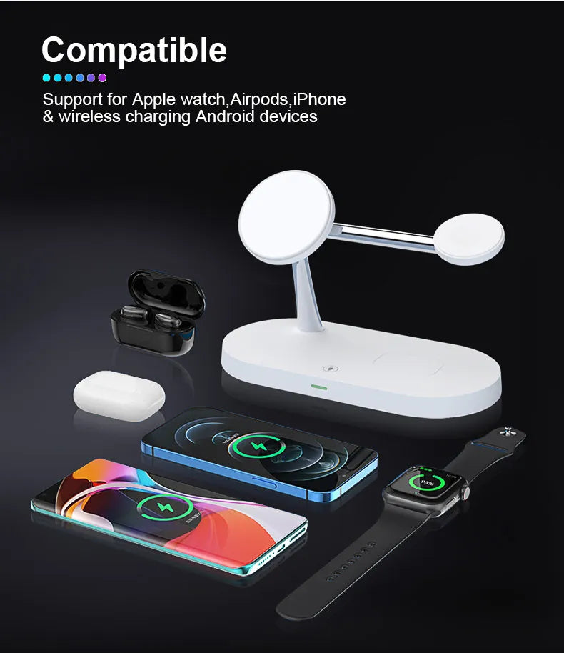 3 in 1  Wireless Charger For iPhone 15, 14, 13, 12 Pro Max for Apple Watch 5-9 &  Airpods Pro 2 3.