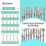 HYTOOS 5Pcs/Set Diamond Nail Drill Bits To Clean Cuticles And Nails