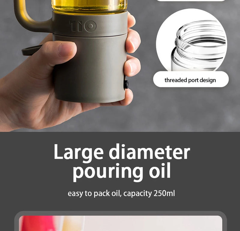 250ml High Borosilicate Glass Cooking Oil Dispenser Sprayer Mister for Air Fryer Or Salads