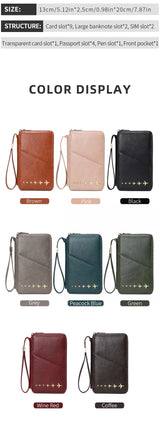 Women Or Men's RFID Multifunctional PU Leather Passport Wallet