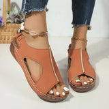 Ladies Platform Synthetic Leather Casual Sandals