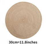 6pcs Round Woven Anti Slip Placemats Or Coasters